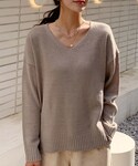 DHOLIC | ルーズVネックニット(ニット/セーター)