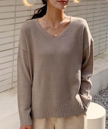 DHOLIC | ルーズVネックニット(ニット/セーター)