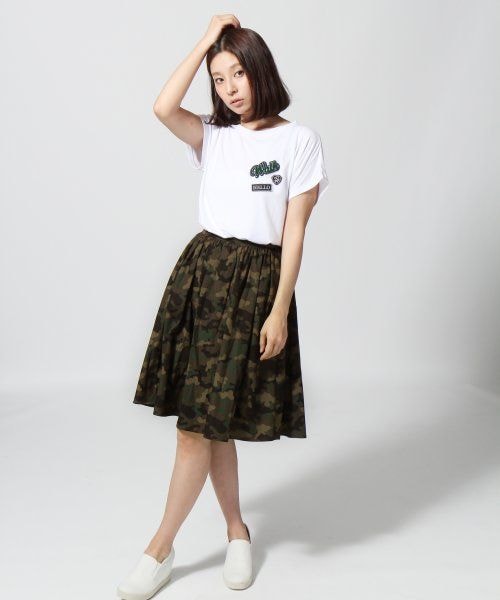 LEPSIM（レプシィム）の「コットンブロードギャザースカート（スカート・レディース・オフ/ブラック/カモフラ/ネイビー・Ｍ/Ｌ）」の8枚目の写真