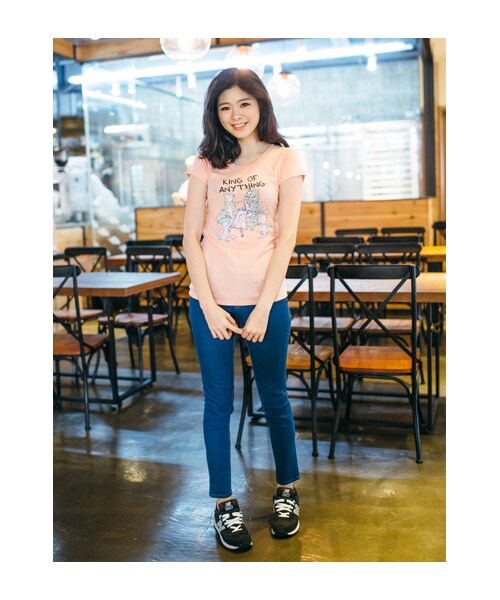 lazybone（レイジーボーン）の「King of anything *6/18到貨*（トップス・レディース・粉橘色・S/M/L）」の4枚目の写真