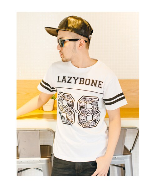lazybone（レイジーボーン）の「LB Sporty Tee (men)（トップス・メンズ・白色/黑色・S/M/L/XL）」の2枚目の写真