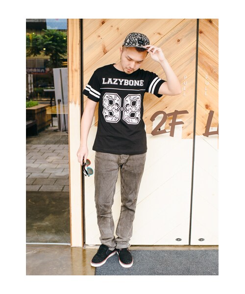 lazybone（レイジーボーン）の「LB Sporty Tee (men)（トップス・メンズ・白色/黑色・S/M/L/XL）」の11枚目の写真