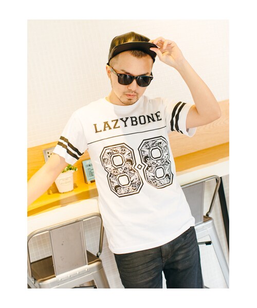 lazybone（レイジーボーン）の「LB Sporty Tee (men)（トップス・メンズ・白色/黑色・S/M/L/XL）」の3枚目の写真