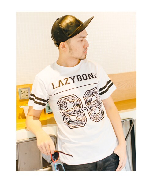 lazybone（レイジーボーン）の「LB Sporty Tee (men)（トップス・メンズ・白色/黑色・S/M/L/XL）」の4枚目の写真