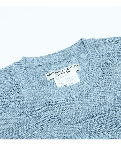 KATHARINE HAMNETT LONDON （キャサリンハムネットロンドン）の「SHADOW JACQUARD HARF（トップス・メンズ・ブルー/ベージュ/ホワイト・M/L）」の5枚目の写真