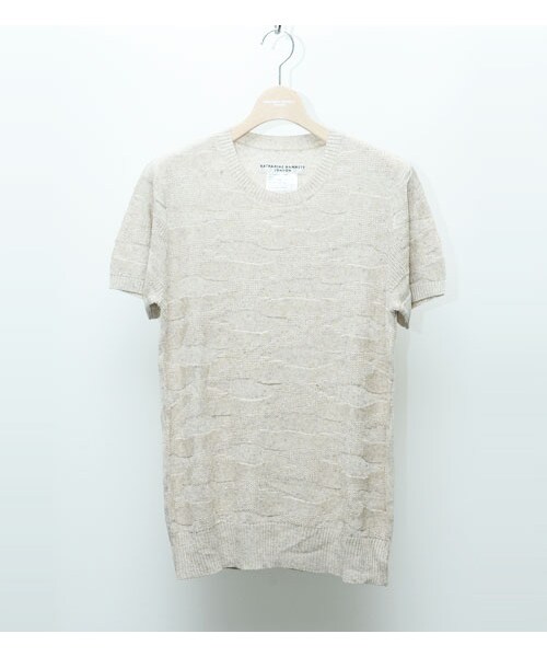 KATHARINE HAMNETT LONDON （キャサリンハムネットロンドン）の「SHADOW JACQUARD HARF（トップス・メンズ・ブルー/ベージュ/ホワイト・M/L）」の2枚目の写真