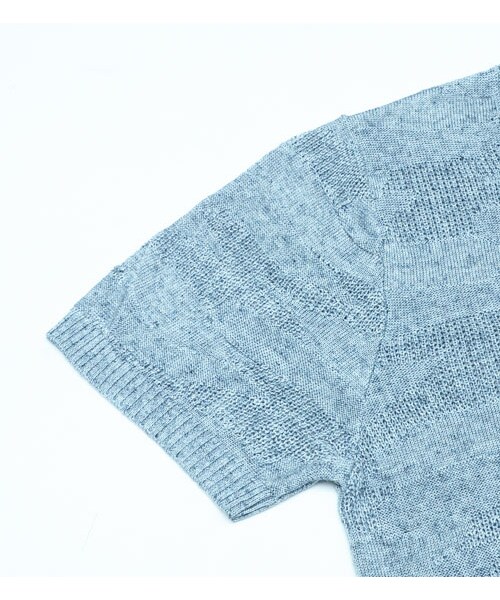 KATHARINE HAMNETT LONDON （キャサリンハムネットロンドン）の「SHADOW JACQUARD HARF（トップス・メンズ・ブルー/ベージュ/ホワイト・M/L）」の6枚目の写真