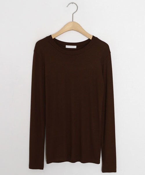 DHOLIC（ディーホリック）の「ラウンドスリムTシャツ（Tシャツ/カットソー・レディース・ホワイト/ブラック/ブラウン・FREE）」の3枚目の写真