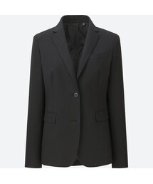 UNIQLO | ストレッチテーラードジャケット（無地・ストライプ・2つボタン・ショート丈）セットアップ可能(その他アウター)