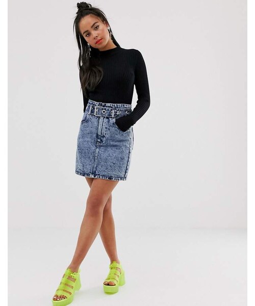 Bershka（ベルシュカ）の「Bershka basic ribbed crew neck sweater in black（ニット/セーター・レディース・Black・XS）」の3枚目の写真