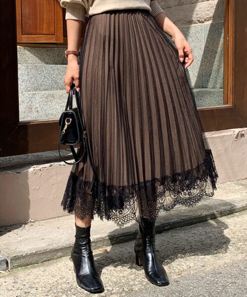 DHOLIC（ディーホリック）の「レースリバーシブルスカート（スカート・レディース・グリーン/ブラック/ベージュ・FREE）」の3枚目の写真