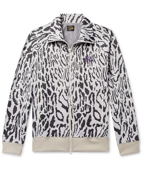 needles track jacket leopard
