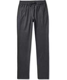 A.P.C. Dark-Grey Kaplan Melange Virgin Wool-Flannel Drawstring Suit Trousers
