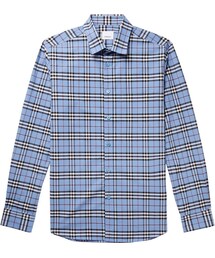 BURBERRY | Burberry Slim-Fit Checked Stretch-Cotton Poplin Shirt(シャツ/ブラウス)