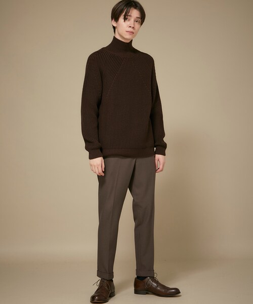 バトナー　シグネチャー　ウール ハイネック　ニット セーター 茶　メンズ　1 BATONER（バトナー）の「シグネチャータートルネック（）」 - WEAR