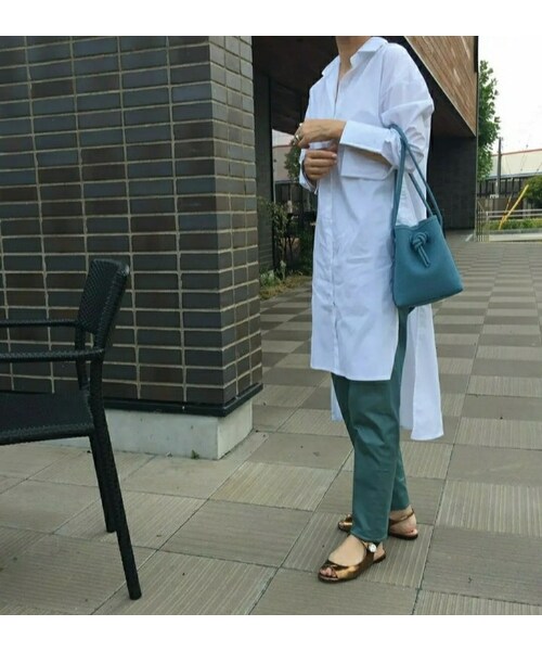 SaaCha(サーチャ)の「サイド切替 シャツワンピース(シャツワンピース・レディース・ホワイト・FREE)」の1枚目の写真