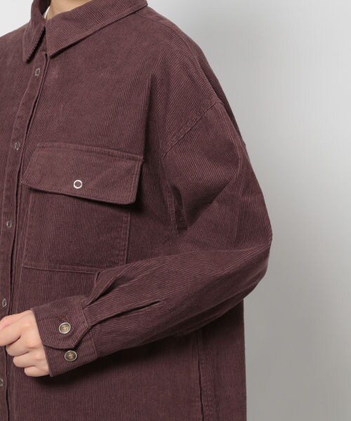 PAGEBOY（ページボーイ）の「コーデュロイシャツワンピース（ワンピース/ドレス・レディース・グレージュ/ベージュ/ダークブラウン・F）」の12枚目の写真
