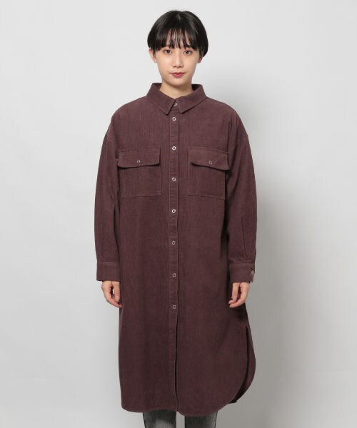 PAGEBOY（ページボーイ）の「コーデュロイシャツワンピース（ワンピース/ドレス・レディース・グレージュ/ベージュ/ダークブラウン・F）」の7枚目の写真