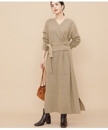 ADAM ET ROPE' | カシミヤ混カシュクールニットワンピース(ワンピース/ドレス)