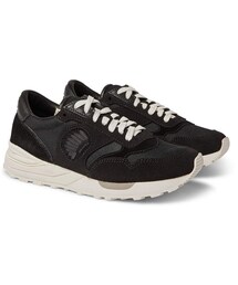 Visvim Roland Leather-Trimmed Suede And Mesh Sneakers