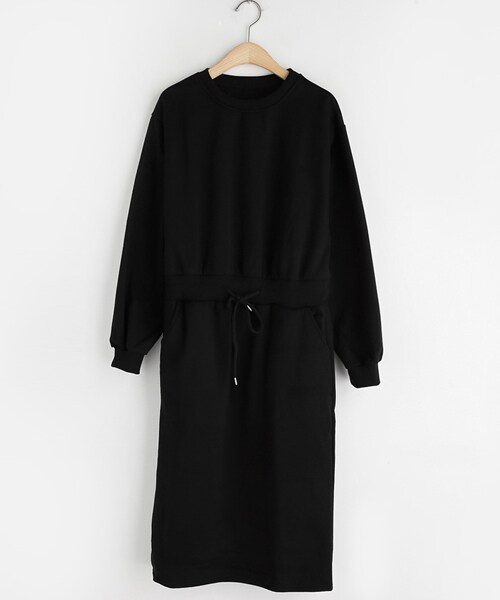 DHOLIC（ディーホリック）の「裏起毛スウェットワンピース（ワンピース・レディース・グレー/ブラック・FREE）」の2枚目の写真