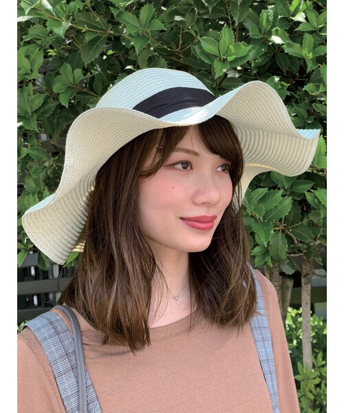 Borsalino Borsalino ボルサリーノ ストローハット 59cm ベージュx黒