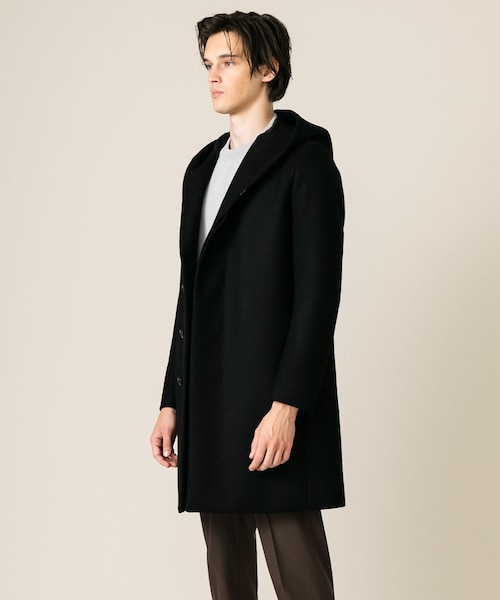 【別注studious】アタッチメント/カシミヤ混平二重メルトンフーデッドコート ATTACHMENT（アタッチメント）の「別注カシミヤ混平二重メルトン