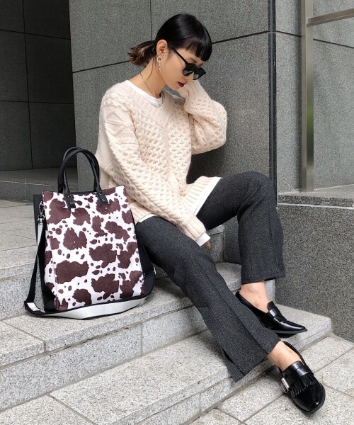 PAGEBOY（ページボーイ）の「クラシックトートＢＡＧ（バッグ・レディース・ブラック/ライトベージュ/ダークブラウン/シルバー/ゼブラ・F）」の7枚目の写真