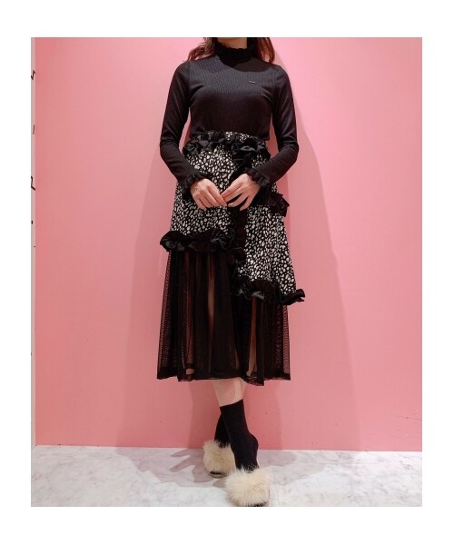 lilLilly（リルリリー）の「フリルニットトップス（トップス・レディース・PINK/BLUE/BLACK・FREE）」の6枚目の写真