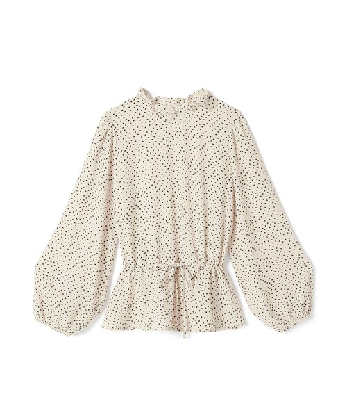 GRL（グレイル）の「ボリュームスリーブドットブラウス（シャツ/ブラウス・レディース・ブラウン/アイボリー・F）」の2枚目の写真