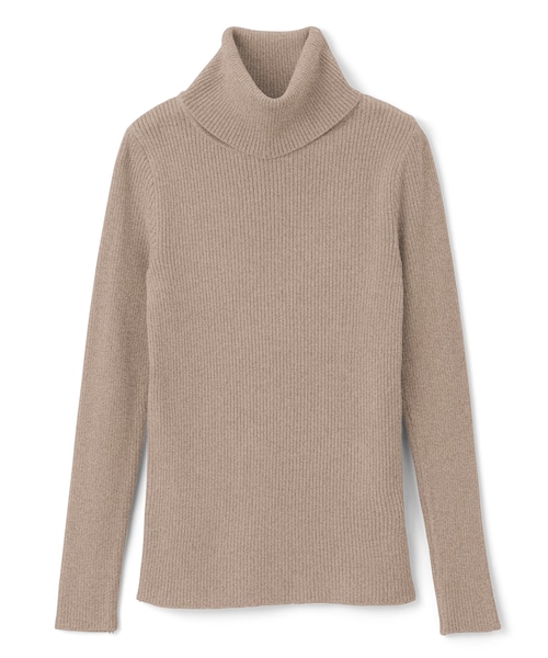 GRL（グレイル）の「タートルネックリブニットトップス（ニット/セーター・レディース・ブラック/パープル/ベージュ/ブラウン/オフホワイト・M）」の4枚目の写真