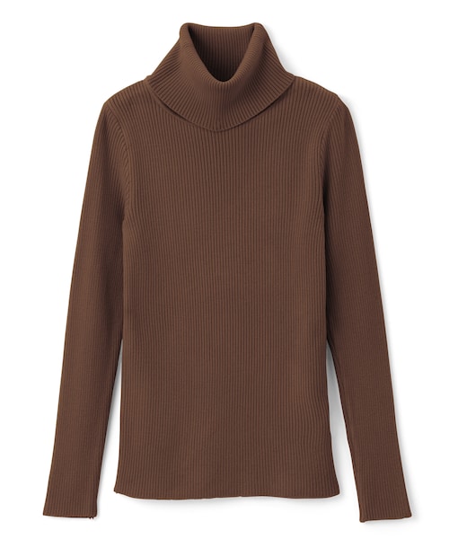 GRL（グレイル）の「タートルネックリブニットトップス（ニット/セーター・レディース・ブラック/パープル/ベージュ/ブラウン/オフホワイト・M）」の3枚目の写真