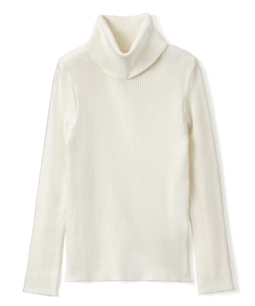 GRL（グレイル）の「タートルネックリブニットトップス（ニット/セーター・レディース・ブラック/パープル/ベージュ/ブラウン/オフホワイト・M）」の2枚目の写真