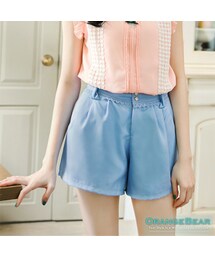 OBdesign | 0617新品 甜美Girl~蝴蝶結造型飾蕾絲滾邊打褶短褲‧4色(パンツ)