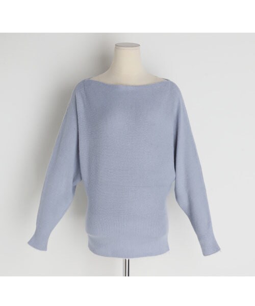 DHOLIC(ディーホリック)の「ラグランボートネックニット(ニット/セーター・レディース・ホワイト/グレー・FREE)」の2枚目の写真