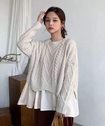 DHOLIC | レイヤードヘムニット(ニット/セーター)