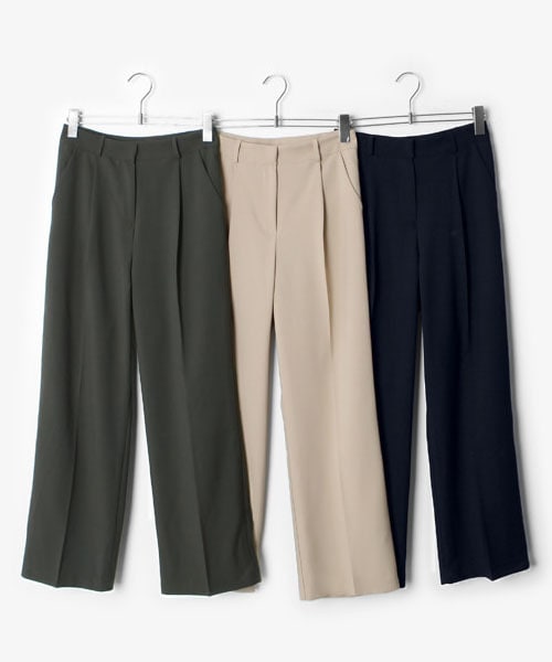 DHOLIC STYLE（ディーホリックスタイル）の「[laurenhi] ワイドフィットタックスラックス（スラックス・レディース・ブルー/ベージュ/グリーン・S/M）」の3枚目の写真