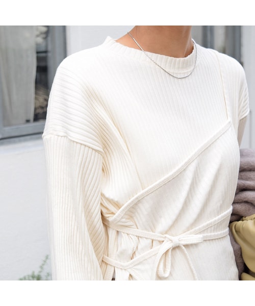 no brand（ノーブランド）の「アシメリブスリットロングOP（ワンピース・レディース・その他）」の5枚目の写真