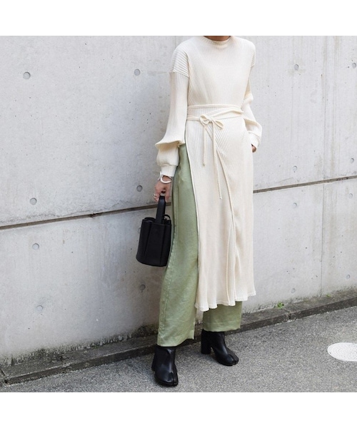 no brand（ノーブランド）の「アシメリブスリットロングOP（ワンピース・レディース・その他）」の3枚目の写真