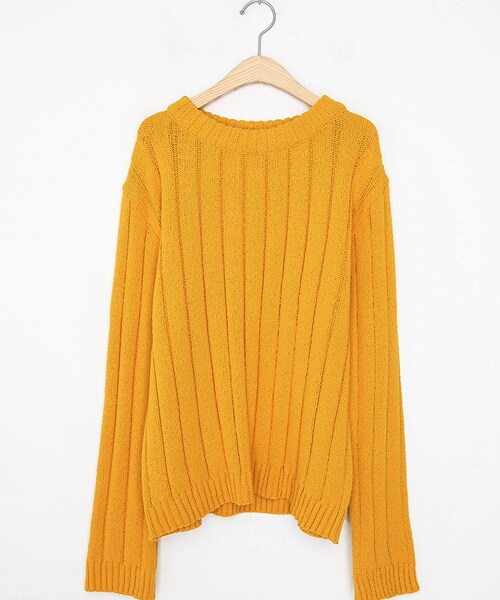 DHOLIC（ディーホリック）の「ワイドリブニット（ニット/セーター・レディース・ブルー/ホワイト/イエロー/ブラウン・FREE）」の4枚目の写真