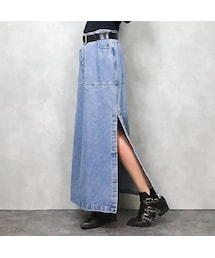 USED | jeanology denim slit long skirt-626-10(デニムスカート)