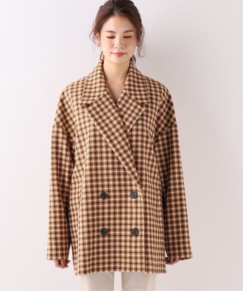 Spick & Span(スピックアンドスパン)の「チェックジャケット(ジャケット/アウター・キャメル/フリー/在庫あり)」の4枚目の写真
