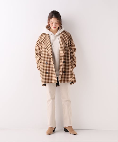 Spick & Span(スピックアンドスパン)の「チェックジャケット(ジャケット/アウター・キャメル/フリー/在庫あり)」の2枚目の写真