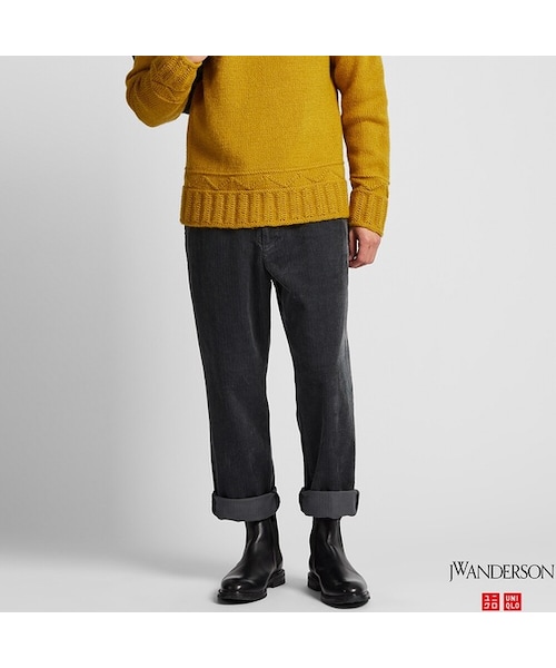 UNIQLO（ユニクロ）の「コーデュロイドローストリングパンツ（その他パンツ・メンズ・BROWN 35/DARK GREEN 59/DARK GRAY 08・XXL/XL/XS/L/S/M）」の2枚目の写真