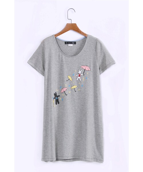 ORENDA（オレンダ）の「G&L下雨天遊玩天長版印花TEE（トップス・レディース・藍紫/麻灰・S/M/L）」の6枚目の写真