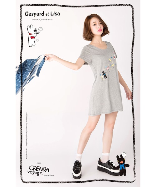 ORENDA（オレンダ）の「G&L下雨天遊玩天長版印花TEE（トップス・レディース・藍紫/麻灰・S/M/L）」の10枚目の写真