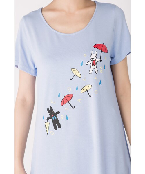 ORENDA（オレンダ）の「G&L下雨天遊玩天長版印花TEE（トップス・レディース・藍紫/麻灰・S/M/L）」の5枚目の写真