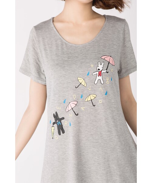 ORENDA（オレンダ）の「G&L下雨天遊玩天長版印花TEE（トップス・レディース・藍紫/麻灰・S/M/L）」の12枚目の写真