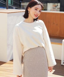 DHOLIC | 裏起毛ラウンドネックスリットTシャツ(Tシャツ/カットソー)