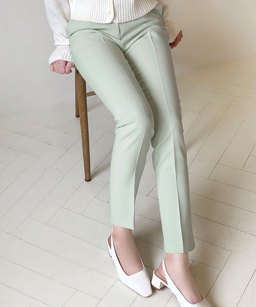 DHOLIC STYLE（ディーホリックスタイル）の「[cherrykoko] スリムスラックスパンツ（スラックス・レディース・ブラウン/ブルー/ブラック/ホワイト/グリーン・S/M/L）」の4枚目の写真